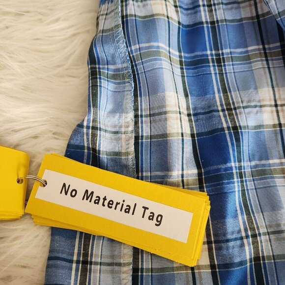 MI GOLONDRINA Soledad Blouse Women's Small Floral Ruffle‎ Top Lago Blue Plaid - Picture 10 of 12